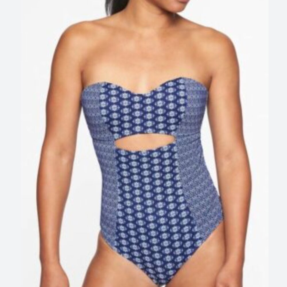 Athleta Tangier Cutout Halter One-Piece Swimsuit Size L‎